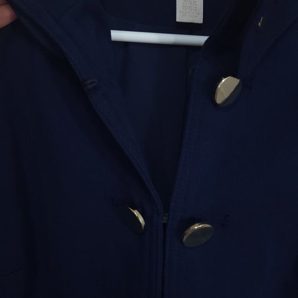 Chicos Navy Blue Military Jacket Womens XS / 4 Chicos 0 Gold Details Edg… - Picture 10 of 14